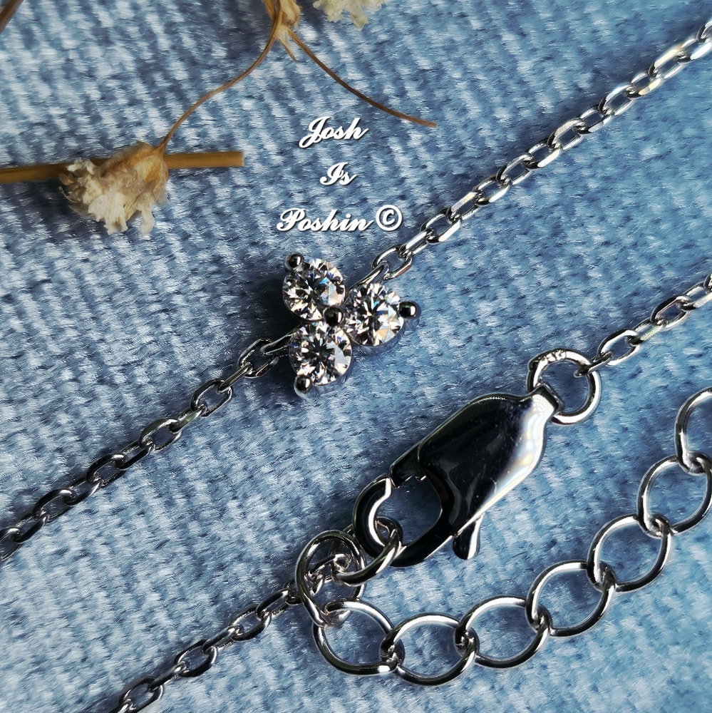 3MM Moissanite Station adjustable bracelet in sterling silver